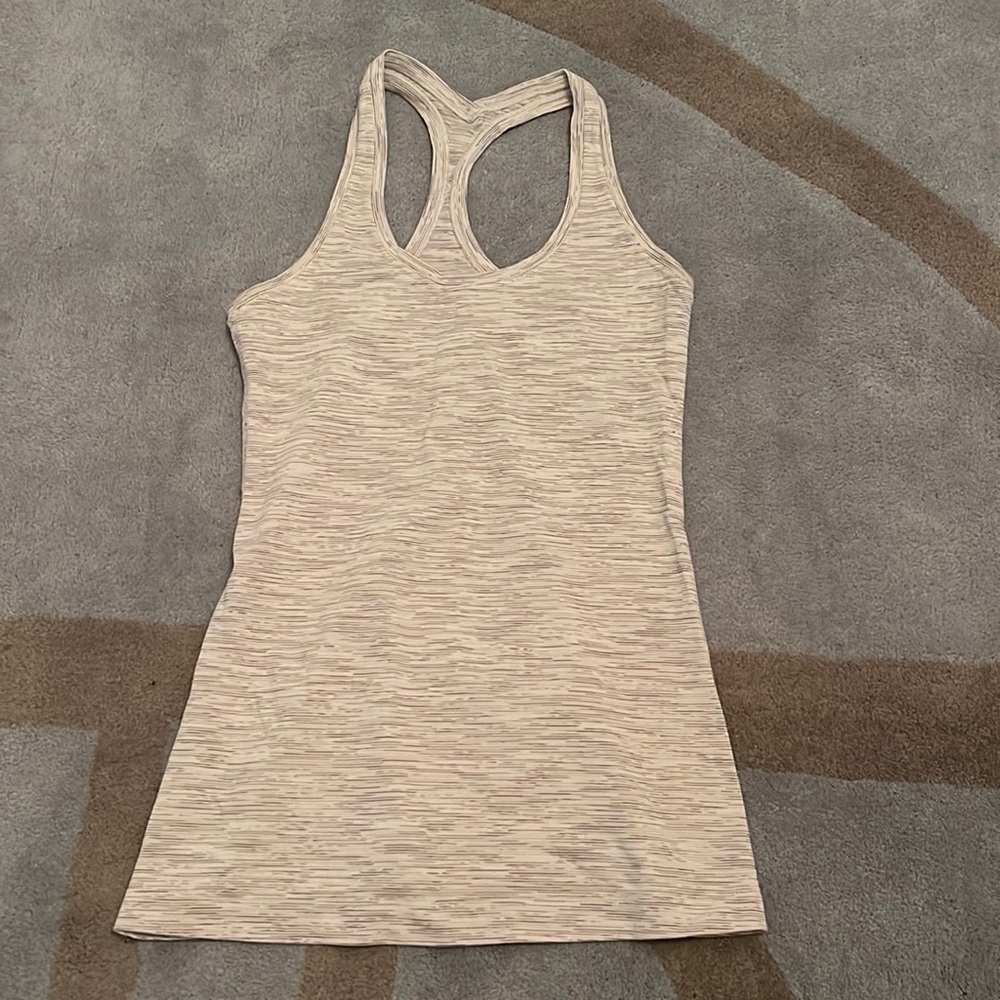 Lululemon Cool Racerback White Heathered Tank Top